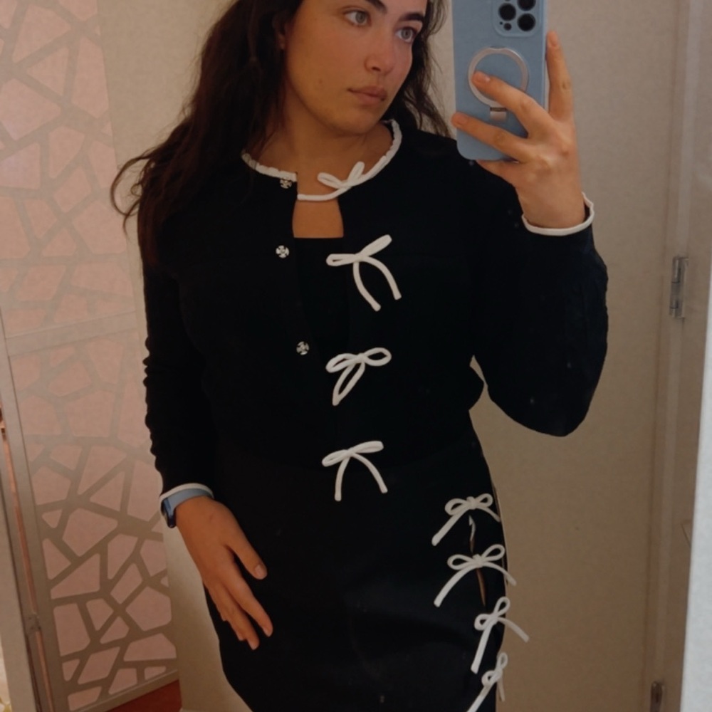 Endless Rose Black and White Bow Accent Outfit